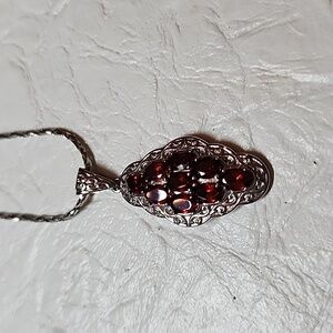 Garnet simulant gems pendant